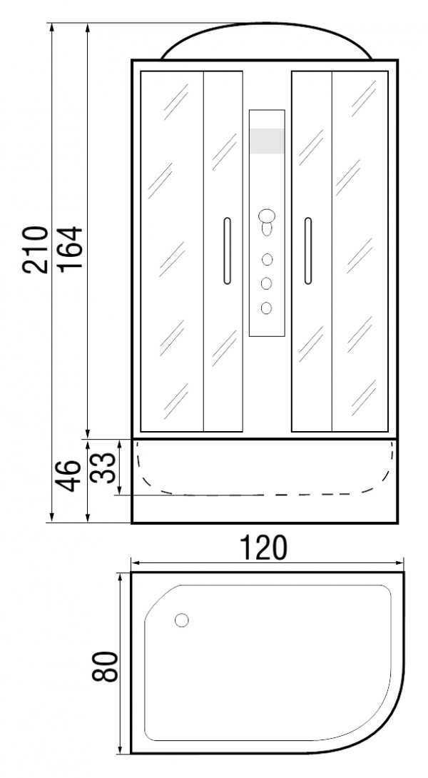 Dunay 120х80/46 см.L/R
