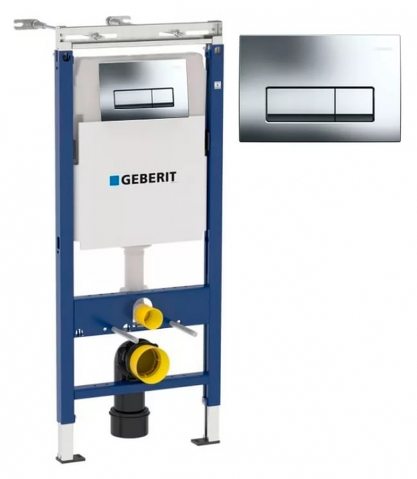 Инсталляция Geberit Duofix, H112, с клавишей Delta51, хром глянцевый