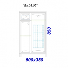 Тумба напольная с бельевой корзиной 50 см.