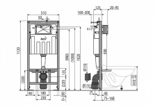 Инсталляция для унитаза AlcaPlast Sadromodul AM101/1120+M71+M91