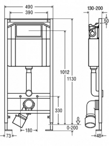 Инсталляция Viega Eco-WC 727550 3в1  для унитаза с кнопкой смыва